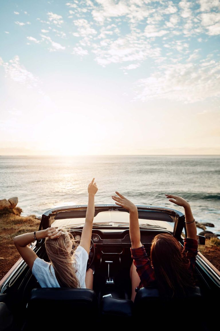 Paxonway girls having fun in a car